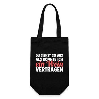 Ich Mit Dir Du Mit Mir Wir Mit Wein - Geschenkbeutel für Flaschen - Schwarz - Vorne