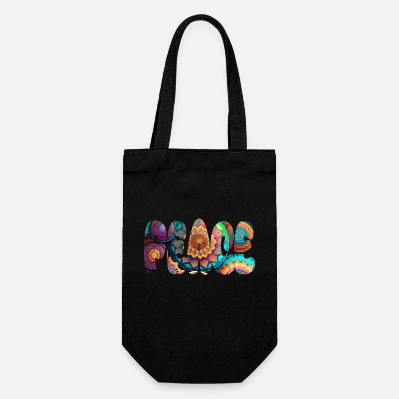 PEACE - Geschenkbeutel für Flaschen - Schwarz