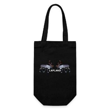 Lapland reindeer pair with text motifs - Gift Bag for Bottles - black - Front