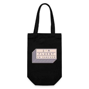 I'm fluent in sarcasm - Gift Bag for Bottles - black - Front