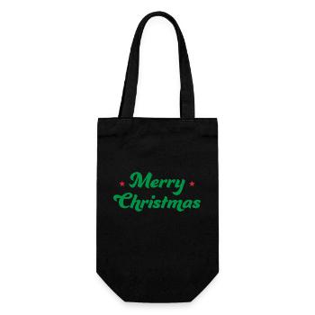 Joyeux Noël Astérisque Vert Rouge - Sac à bouteille - noir - Devant