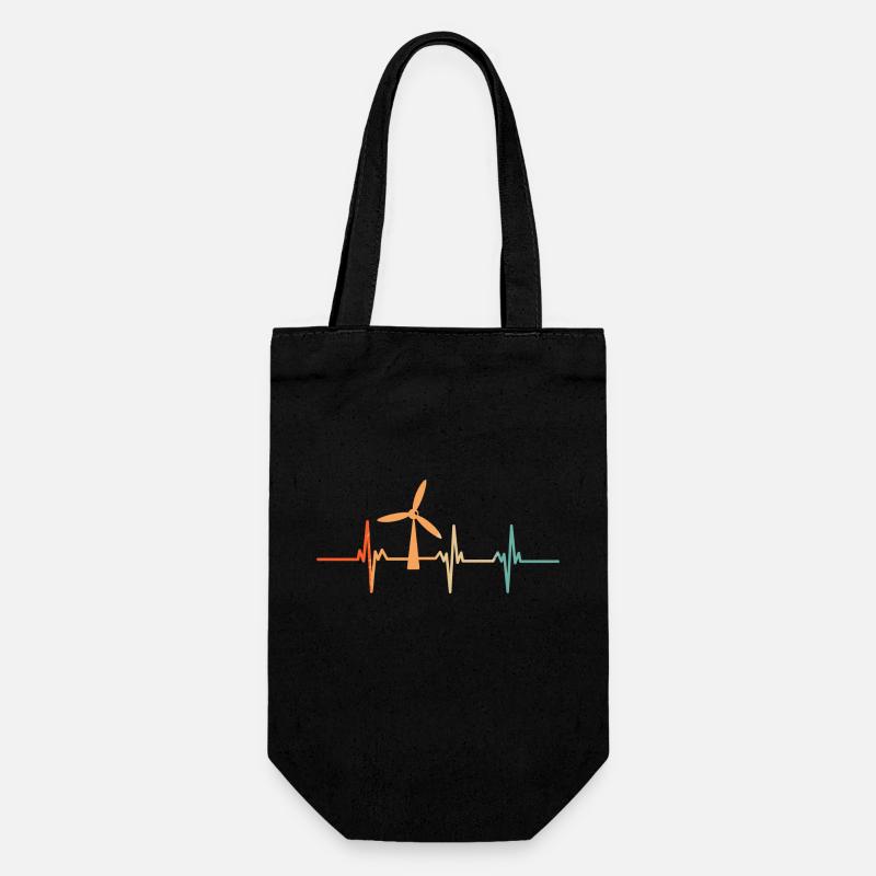 Battement de cœur turbine éolienne - Sac à bouteille - noir
