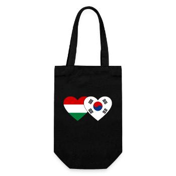 Hongrie Corée du Sud Drapeau Coeur - Sac à bouteille - noir - Devant