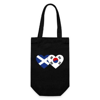 Ecosse Corée du Sud Drapeau Coeur - Sac à bouteille - noir - Devant