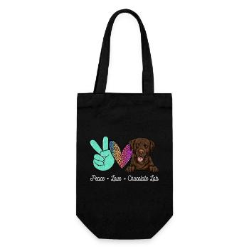 Chocolate Labrador Retriever Hund - Geschenkbeutel für Flaschen - Schwarz - Vorne