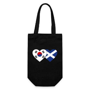 Südkorea Schottland Flagge Herz - Geschenkbeutel für Flaschen - Schwarz - Vorne