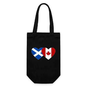 Schottland Kanada Flagge Herz - Geschenkbeutel für Flaschen - Schwarz - Vorne