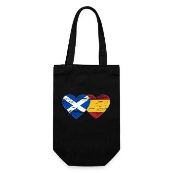 Scotland Spain Flag Heart Used - Gift Bag for Bottles - black - Front