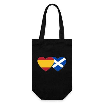 Spain Scotland Flag Heart - Gift Bag for Bottles - black - Front