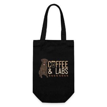 Chocolate Labrador Retriever Hund - Geschenkbeutel für Flaschen - Schwarz - Vorne
