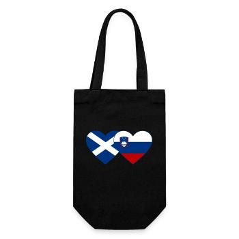 Schottland Slowenien Flagge Herz - Geschenkbeutel für Flaschen - Schwarz - Vorne