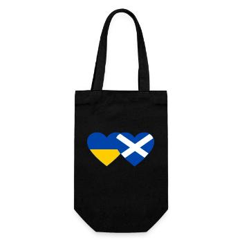 Ukraine Scotland Flag Heart - Gift Bag for Bottles - black - Front