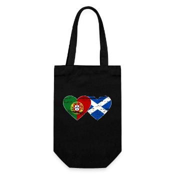 Portugal Scotland Flag Heart Used - Gift Bag for Bottles - black - Front