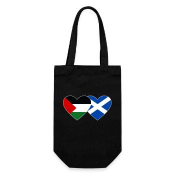 Palestine Scotland Flag Heart - Gift Bag for Bottles - black - Front