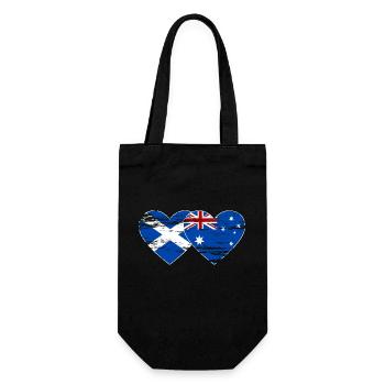 Ecosse Australie drapeau coeur utilisé - Sac à bouteille - noir - Devant