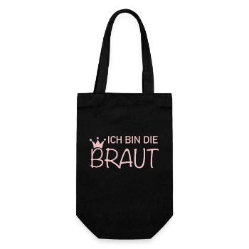 Ich bin die braut - Geschenkbeutel für Flaschen - Schwarz - Vorne