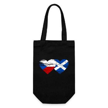 Czech Republic Scotland flag heart used - Gift Bag for Bottles - black - Front