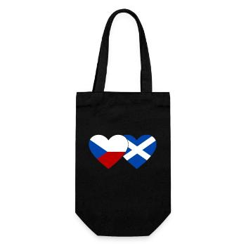 Tschechien Schottland Flagge Herz - Geschenkbeutel für Flaschen - Schwarz - Vorne
