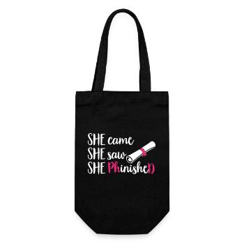 PhD Graduate Doktorgrad Ph.D. Promotion - Geschenkbeutel für Flaschen - Schwarz - Vorne