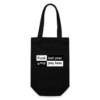 Fuck Last Year, New Year's Eve, Happy New Year! - Gift Bag for Bottles - black - Front