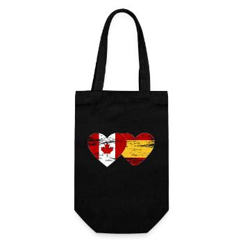 Coeur de drapeau Canada Espagne utilisé - Sac à bouteille - noir - Devant