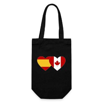 Coeur de drapeau Espagne Canada - Sac à bouteille - noir - Devant