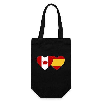 Canada Espagne Drapeau Coeur - Sac à bouteille - noir - Devant