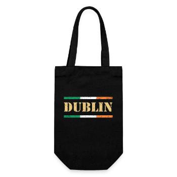 Dublin / Ireland Flag - Gift Bag for Bottles - black - Front