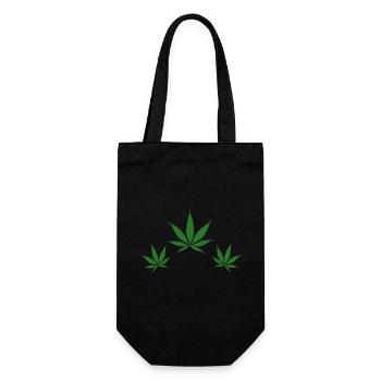 Feuilles de chanvre - Sac à bouteille - noir - Devant
