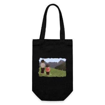 Biesler mit Aussicht - Geschenkbeutel für Flaschen - Schwarz - Vorne
