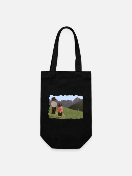 Biesler mit Aussicht - Geschenkbeutel für Flaschen - Schwarz
