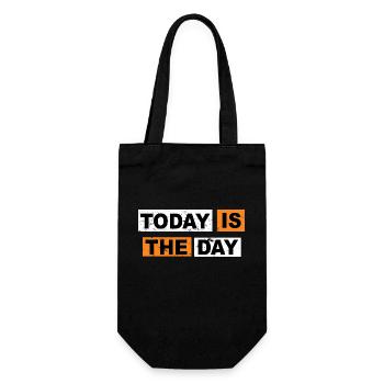 Today is the day saying lettering - Gift Bag for Bottles - black - Front