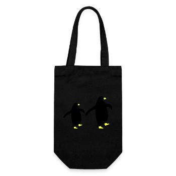 pinguin silhouette 2 - Geschenkbeutel für Flaschen - Schwarz - Vorne