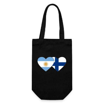 Argentine Finlande Drapeau Coeur - Sac à bouteille - noir - Devant