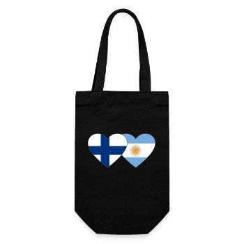 Finlande Argentine Drapeau Coeur - Sac à bouteille - noir - Devant