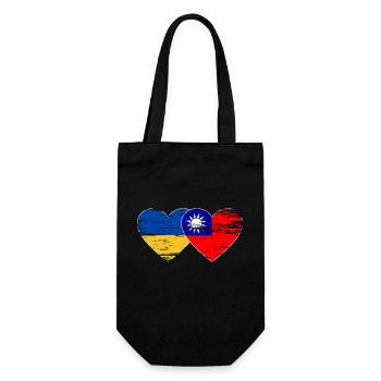 Flag of Ukraine Taiwan used - Gift Bag for Bottles - black - Front