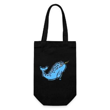 Cute Narwhal Illustration - Gift Bag for Bottles - black - Front