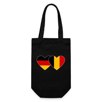 Deutschland Belgien Flagge Herz - Geschenkbeutel für Flaschen - Schwarz - Vorne