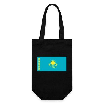 Kazakhstan Flag / Drapeau Kazakhstan - Gift Bag for Bottles - black - Front
