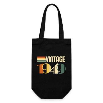 Vintage 1949 - 1949 Birthday Gift - Gift Bag for Bottles - black - Front