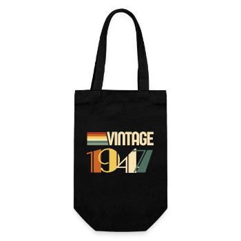 Vintage 1947 - 1947 Anniversary Gift - Gift Bag for Bottles - black - Front