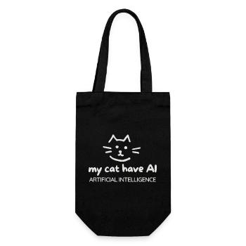 Katzen-Künstliche Intelligenz Motiv - Geschenkbeutel für Flaschen - Schwarz - Vorne