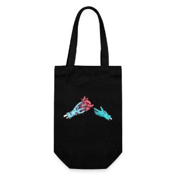 Main de zombie donnant un coeur - Sac à bouteille - noir - Devant