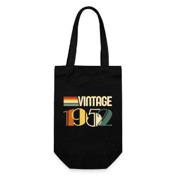 Jahrgang 1952 - 1952 Jubiläumsgeschenk - Geschenkbeutel für Flaschen - Schwarz - Vorne