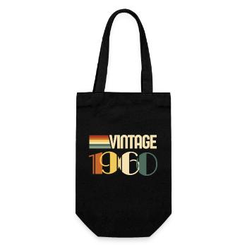 Vintage Geburtstagsgeschenk aus den 1960er Jahren - Geschenkbeutel für Flaschen - Schwarz - Vorne
