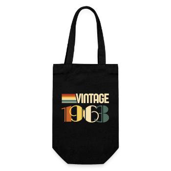Vintage 1963 - 1963 Birthday Gift - Gift Bag for Bottles - black - Front