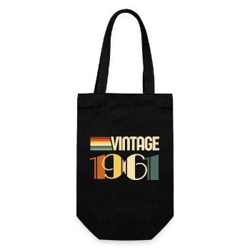 Vintage 1961 - 1961 Birthday Gift - Gift Bag for Bottles - black - Front