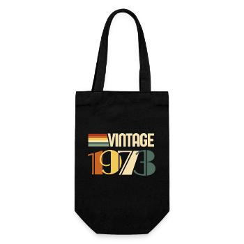 Jahrgang 1973 - 1973 Jubiläumsgeschenk - Geschenkbeutel für Flaschen - Schwarz - Vorne