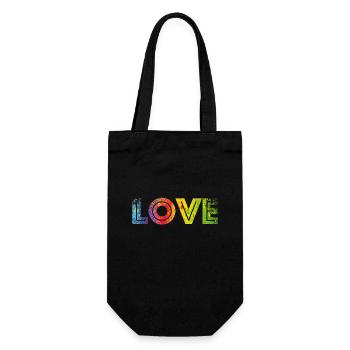 LOVE colours speckled - Gift Bag for Bottles - black - Front