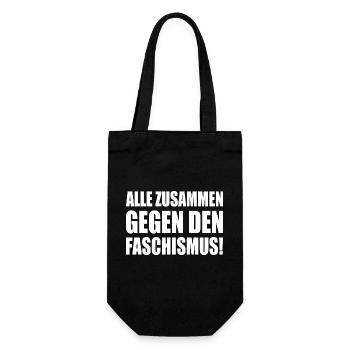 alle zusammen gegen den faschismus - Geschenkbeutel für Flaschen - Schwarz - Vorne